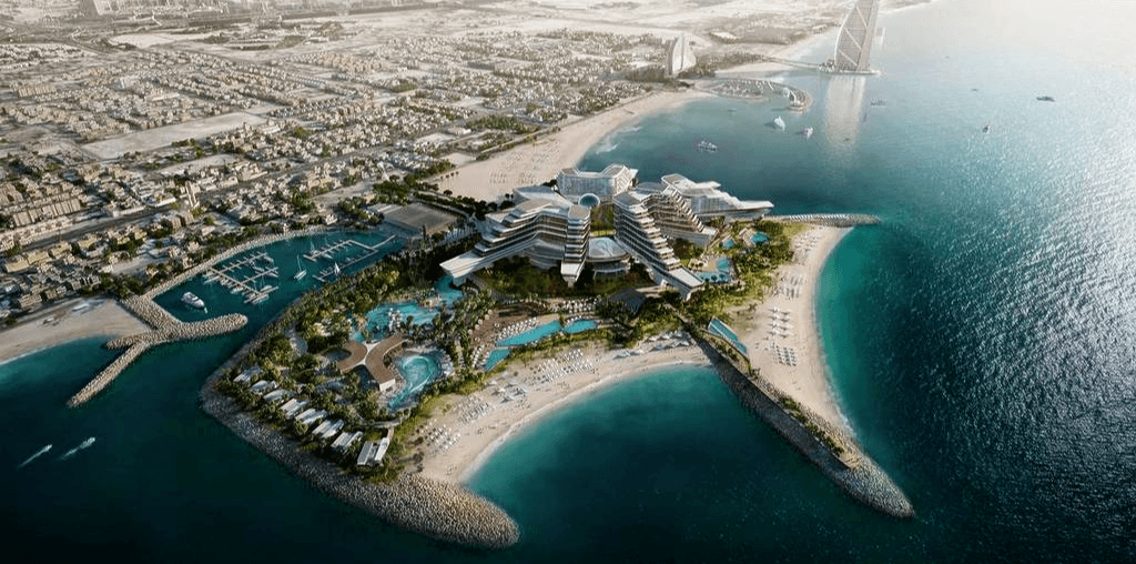 A aerial view of Vegas-Style Island in Jumeirah Coastline